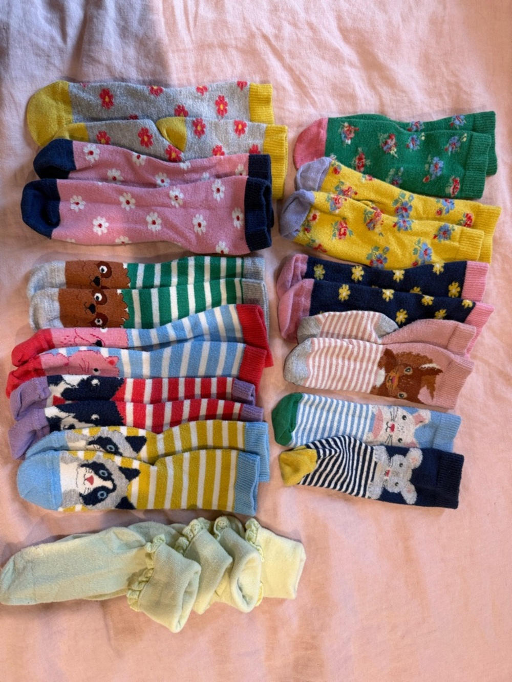 Boutique Assorted Kids Floral & Animal Crew Socks - Multi Color